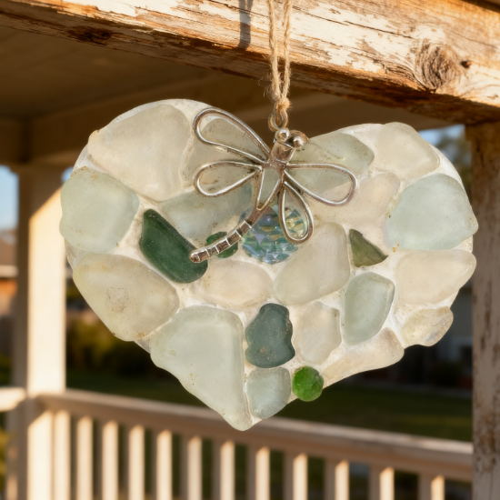 🔆Handmade Sea Glass Heart — A Little Piece of Peace