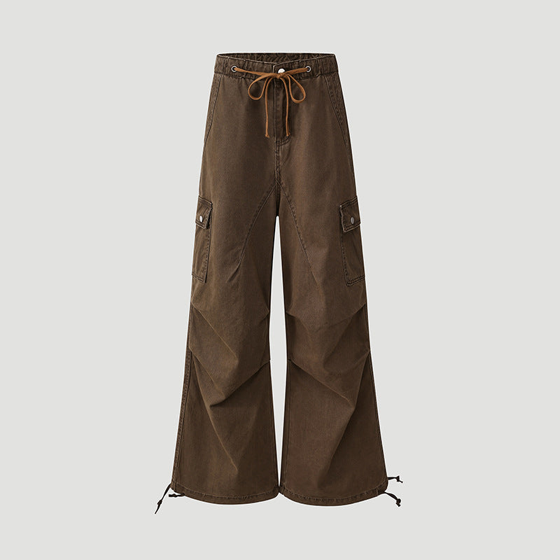 Women's Military Green Work Pants for Petite Ladies Summer Casual Wide Leg