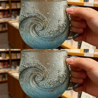 🎄Christmas Best Gifts🔥 Unique Handcrafted Sea Glass Ocean Wave Mug🎁