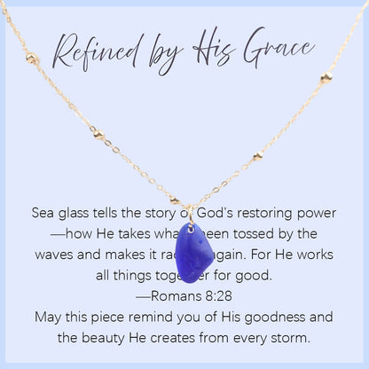 Sea Glass Teardrop Necklace | Symbol of Love