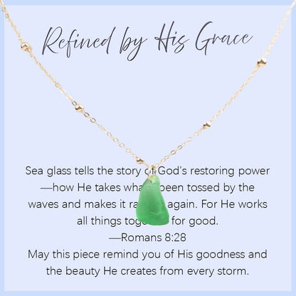 Sea Glass Teardrop Necklace | Symbol of Love