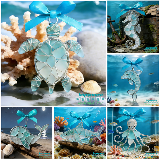 🔥Hand-Wrapped Sea Glass Collection💎- Timeless Coastal Art