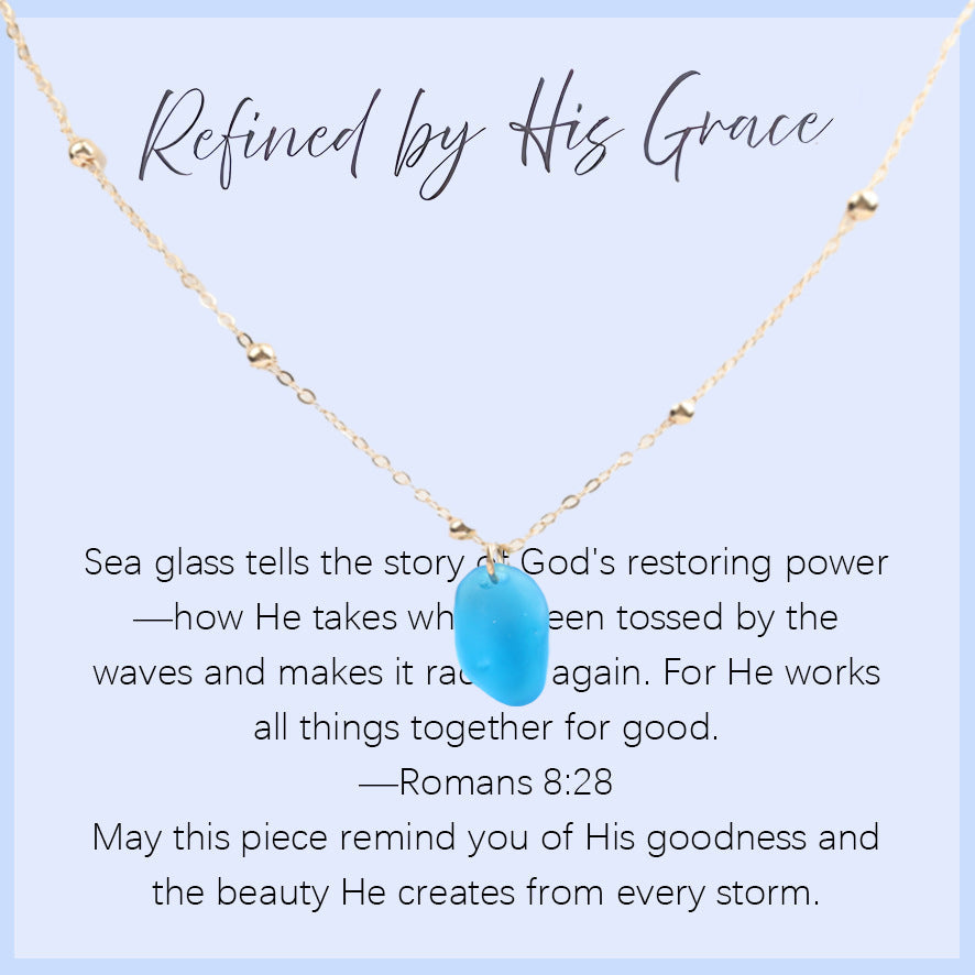 Sea Glass Teardrop Necklace | Symbol of Love