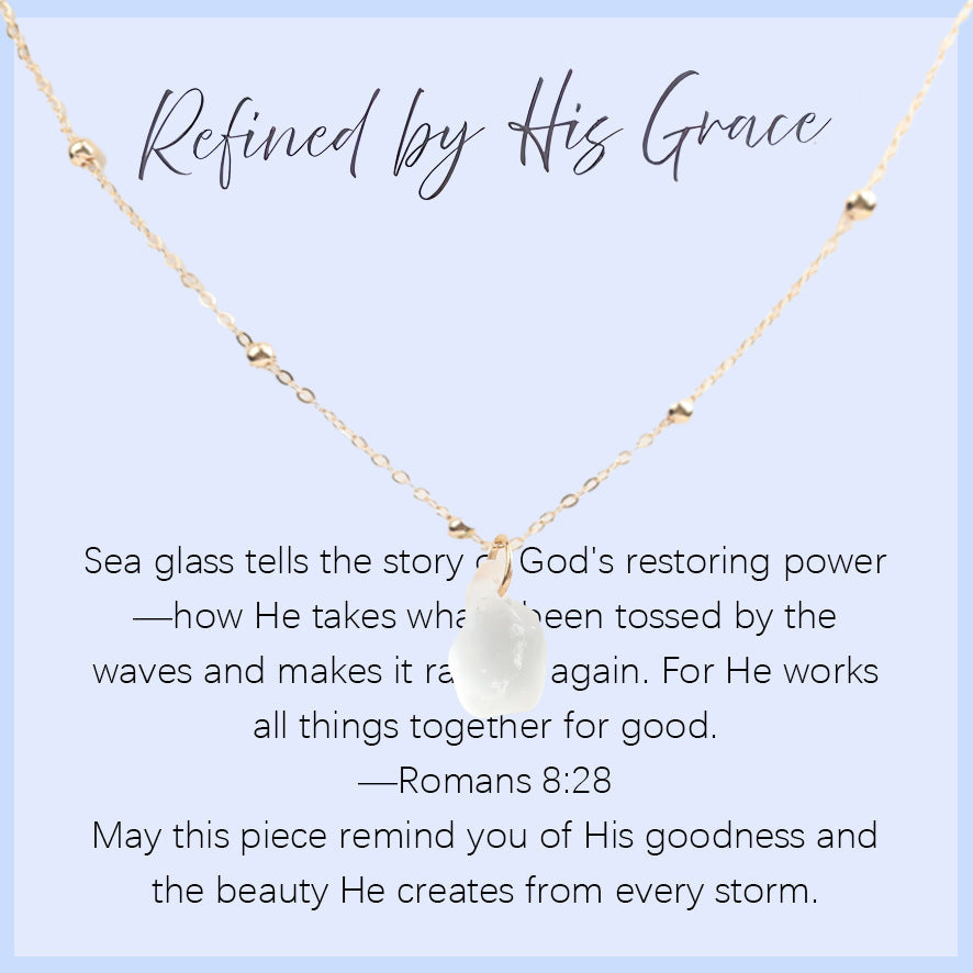 Sea Glass Teardrop Necklace | Symbol of Love