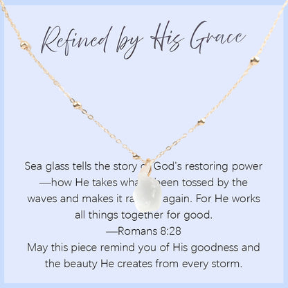 Sea Glass Teardrop Necklace | Symbol of Love