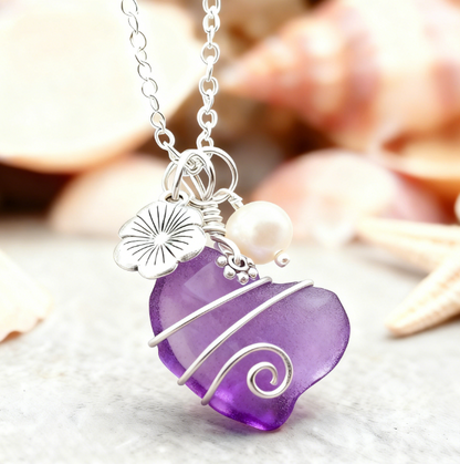 💖Handcrafted Heart Sea Glass Necklace