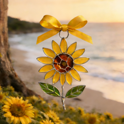 💐Handcrafted Sea Glass Flower Sun Catchers