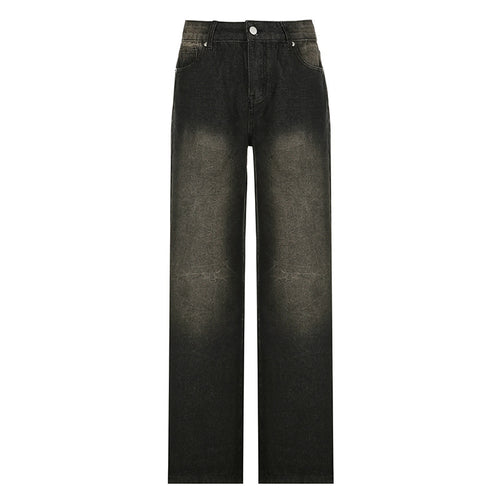 Retro high waisted loose washable street style minimalist straight leg casual pants