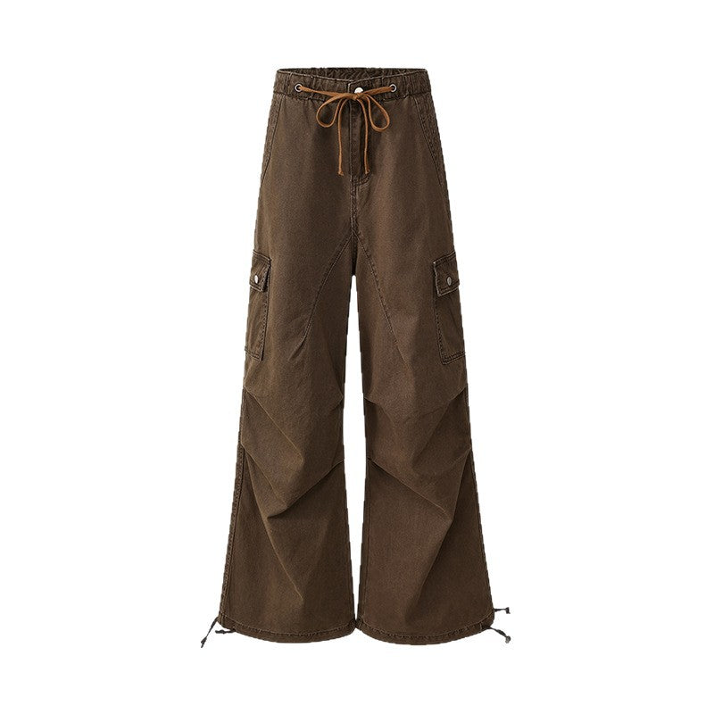 Women's Military Green Work Pants for Petite Ladies Summer Casual Wide Leg