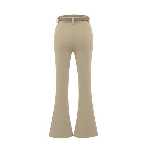 Micro flared pants with waistband