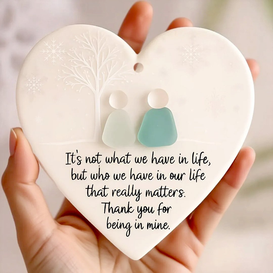 🌊Heart-Shaped Sea Glass  Decor-✨ Friendship & 🏠Thank Your Neighbors💝